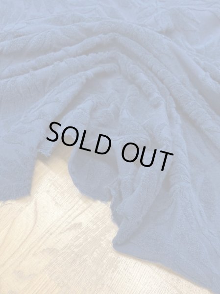 画像5: 生地:葉っぱ柄綿パイルニット(紺) (5)