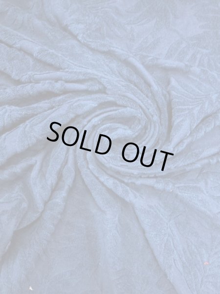 画像6: 生地:葉っぱ柄綿パイルニット(紺) (6)