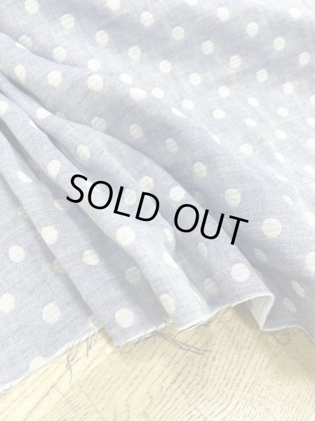 画像7: 生地:ボーダードット柄ダブルガーゼ(ブルー/ベージュ) (7)