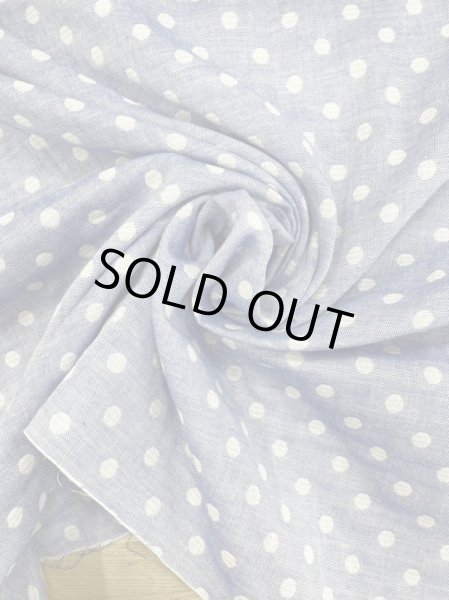 画像8: 生地:ボーダードット柄ダブルガーゼ(ブルー/ベージュ) (8)