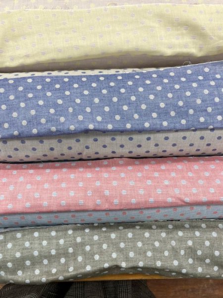 画像8: 生地:ボーダードット柄ダブルガーゼ(レモン/ピンク) (8)