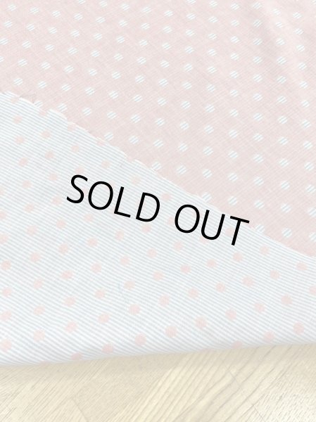 画像4: 生地:ボーダードット柄ダブルガーゼ(ピンク/水色) (4)