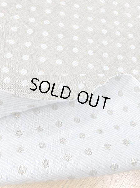 画像4: 生地:ボーダードット柄ダブルガーゼ(茶/水色) (4)