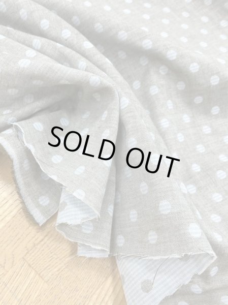 画像6: 生地:ボーダードット柄ダブルガーゼ(茶/水色) (6)