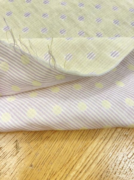 画像5: 生地:ボーダードット柄ダブルガーゼ(レモン/ピンク) (5)