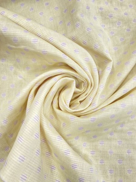 画像7: 生地:ボーダードット柄ダブルガーゼ(レモン/ピンク) (7)
