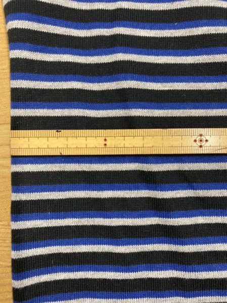 画像2: 生地:3色ボーダー柄綿100%天竺ニット(ブルー/グレー/紺) (2)