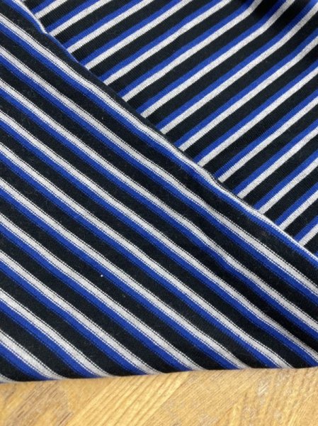 画像3: 生地:3色ボーダー柄綿100%天竺ニット(ブルー/グレー/紺) (3)