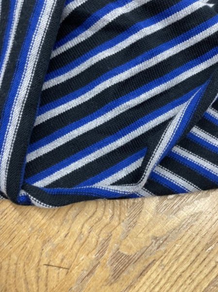 画像4: 生地:3色ボーダー柄綿100%天竺ニット(ブルー/グレー/紺) (4)