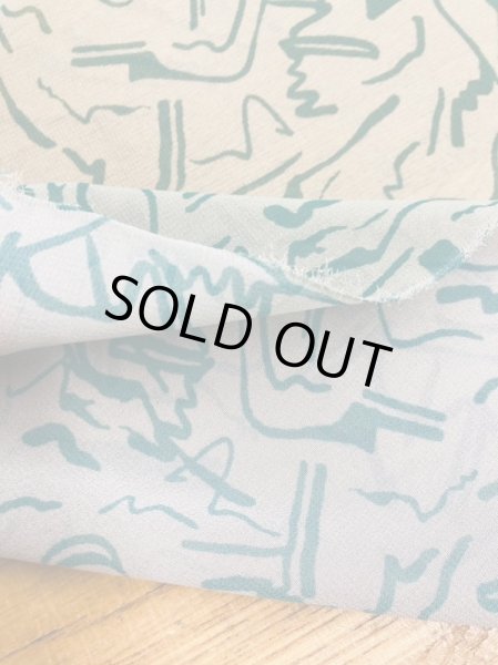 画像4: 生地：ポリエステルプリントジョーゼット（薄緑／緑） (4)