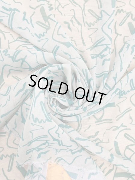 画像6: 生地：ポリエステルプリントジョーゼット（薄緑／緑） (6)