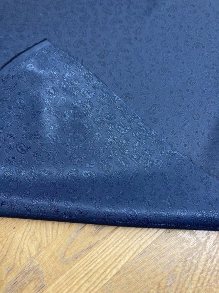 画像3: 生地:ペイズリー柄ジャガードポリエステル(紺) (3)
