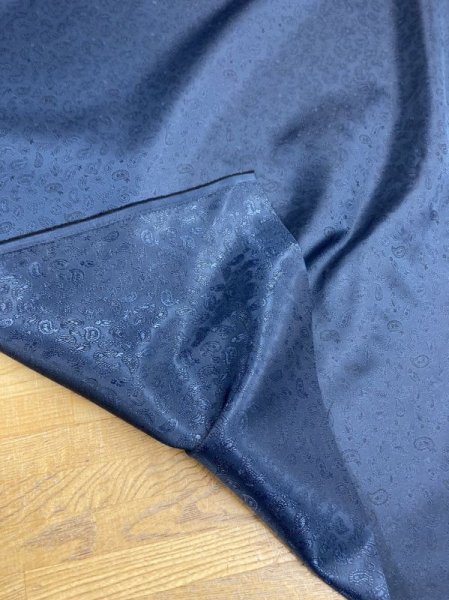画像6: 生地:ペイズリー柄ジャガードポリエステル(紺) (6)