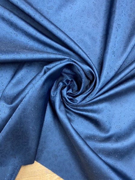 画像7: 生地:ペイズリー柄ジャガードポリエステル(紺) (7)