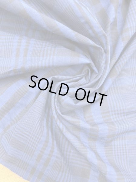 画像7: 生地:チェック柄綿100%リップル加工(紺/濃紺) (7)