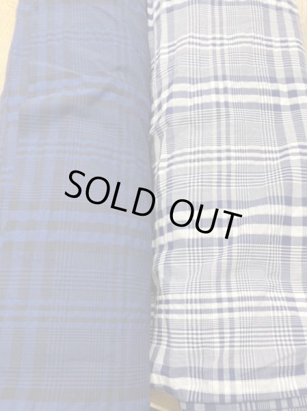 画像7: 生地:チェック柄綿100%リップル加工(白/紺) (7)
