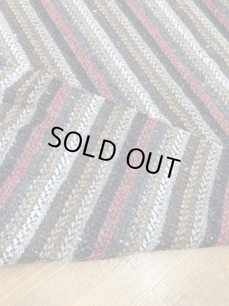 画像5: 生地:ネイティブ柄ストライプネップ入りウールポリエステル(赤茶系) (5)