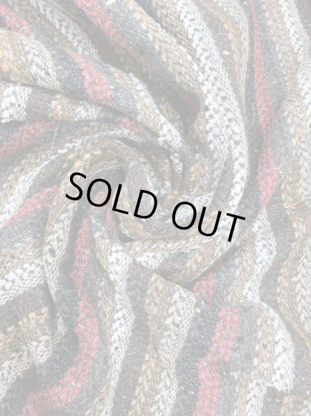 画像6: 生地:ネイティブ柄ストライプネップ入りウールポリエステル(赤茶系) (6)