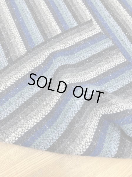 画像3: 生地:ネイティブ柄ストライプネップ入りウールポリエステル(ブルーグレー系) (3)