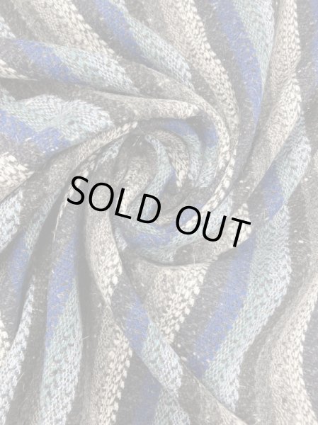 画像6: 生地:ネイティブ柄ストライプネップ入りウールポリエステル(ブルーグレー系) (6)