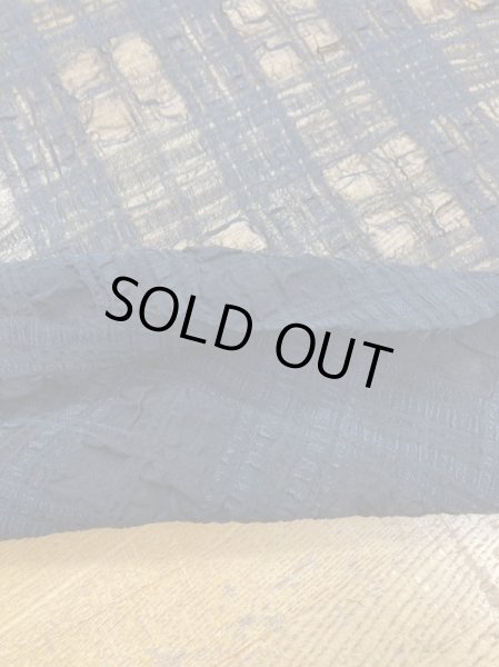 画像3: 生地:チェック柄ポリエステルレーヨン綿リップル加工(黒) (3)