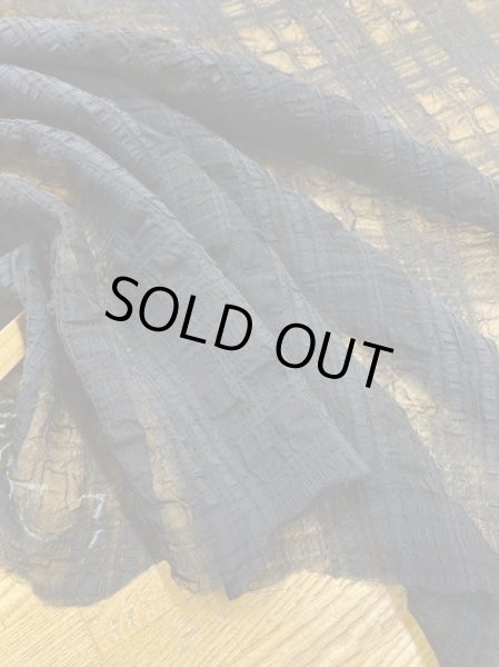 画像4: 生地:チェック柄ポリエステルレーヨン綿リップル加工(黒) (4)