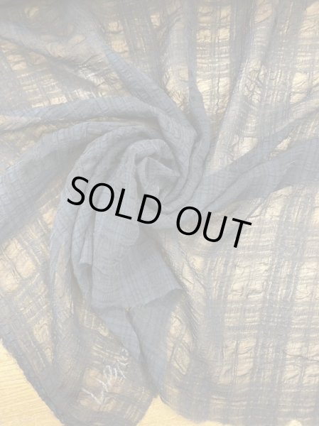 画像5: 生地:チェック柄ポリエステルレーヨン綿リップル加工(黒) (5)