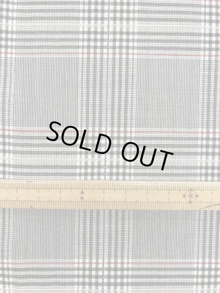 画像3: 生地:チェック柄ポリエステルウールストレッチ(グレー/紺/赤) (3)