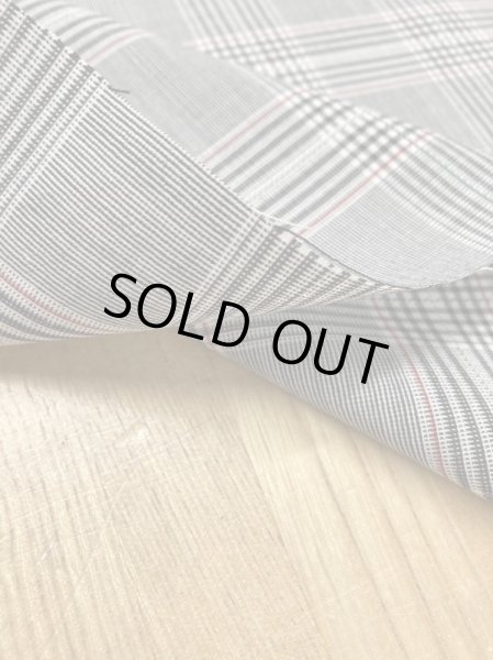 画像5: 生地:チェック柄ポリエステルウールストレッチ(グレー/紺/赤) (5)