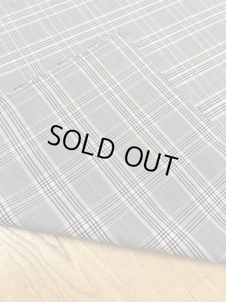 画像4: 生地:チェック柄ポリエステルウールストレッチ(ベージュ/茶/黄/青ライン) (4)