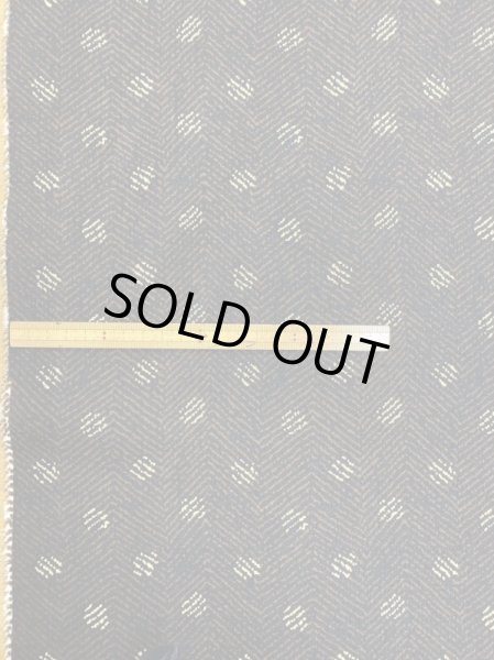 画像1: 生地：ヘリンボーン水玉プリントポリエステル（茶／ベージュ） (1)