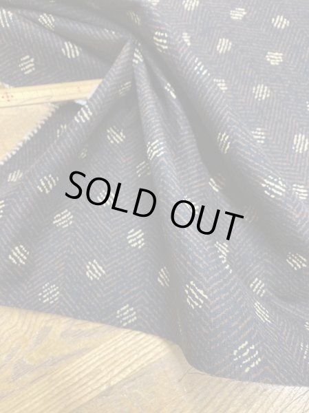 画像6: 生地：ヘリンボーン水玉プリントポリエステル（茶／ベージュ） (6)