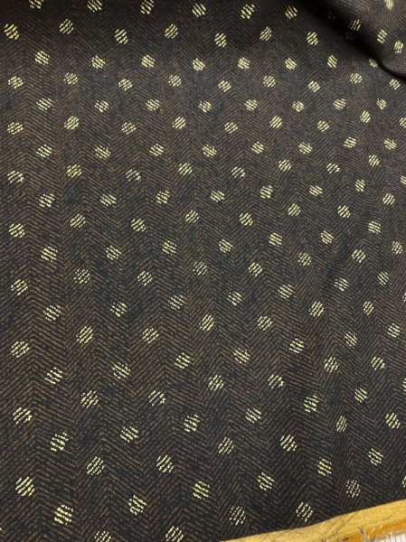 画像7: 生地:ヘリンボーン水玉プリントポリエステル(茶/ベージュ) (7)