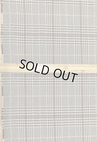 画像2: 生地:グレンチェック柄ポリエステル(ベージュ/茶) (2)