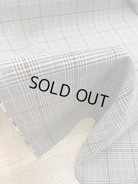 画像4: 生地:グレンチェック柄ポリエステル(ベージュ/茶) (4)