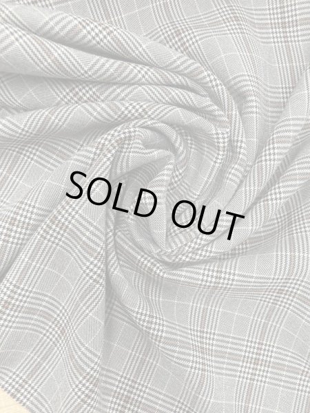 画像6: 生地:グレンチェック柄ポリエステル(ベージュ/茶) (6)