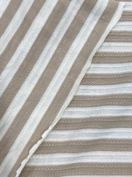 画像8: 生地:変わり織りボーダーニット(ベージュ) (8)