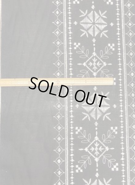 画像4: 生地:クロスステッチ刺しゅう風プリント綿(黒/白) (4)