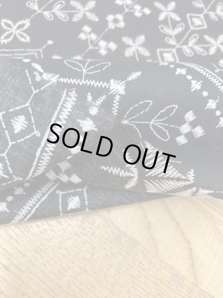 画像5: 生地:クロスステッチ刺しゅう風プリント綿(黒/白) (5)