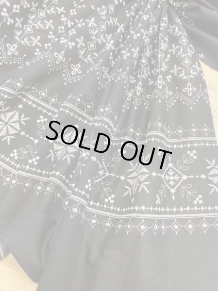 画像6: 生地:クロスステッチ刺しゅう風プリント綿(黒/白) (6)