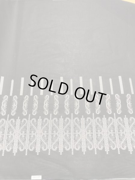 画像4: 生地:ステッチ刺しゅう風プリント綿(黒/白) (4)