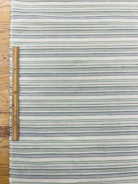 画像3: 生地：綿100％ボーダー柄（グリーン系） (3)