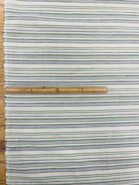 画像2: 生地：綿100％ボーダー柄（グリーン系） (2)