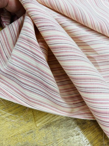 画像6: 生地：綿100％ボーダー柄（赤系） (6)