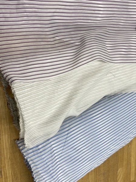 画像8: 生地：シアー素材・ポリエステルボーダー（白／紫） (8)