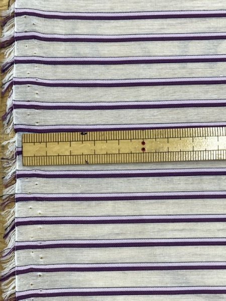 画像2: 生地：シアー素材・ポリエステルボーダー（白／紫） (2)