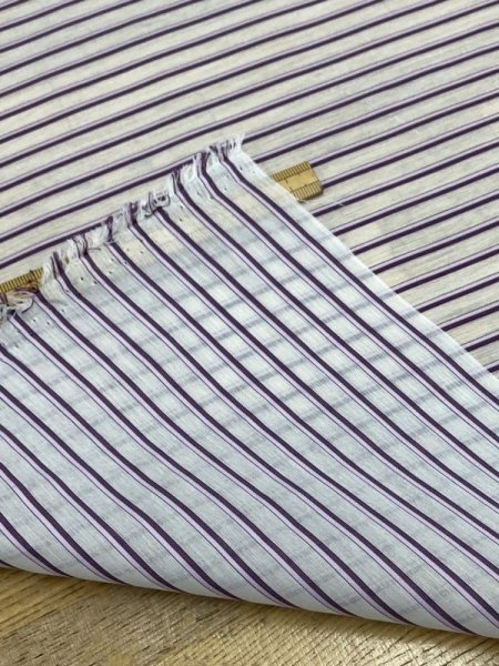 画像3: 生地：シアー素材・ポリエステルボーダー（白／紫） (3)