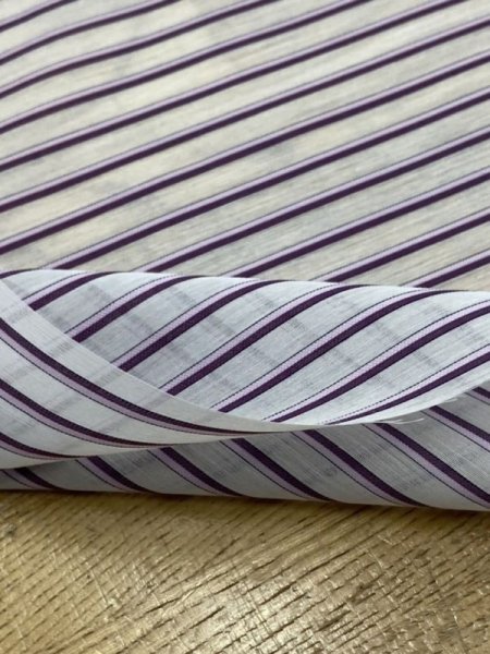 画像4: 生地：シアー素材・ポリエステルボーダー（白／紫） (4)