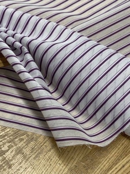 画像5: 生地：シアー素材・ポリエステルボーダー（白／紫） (5)