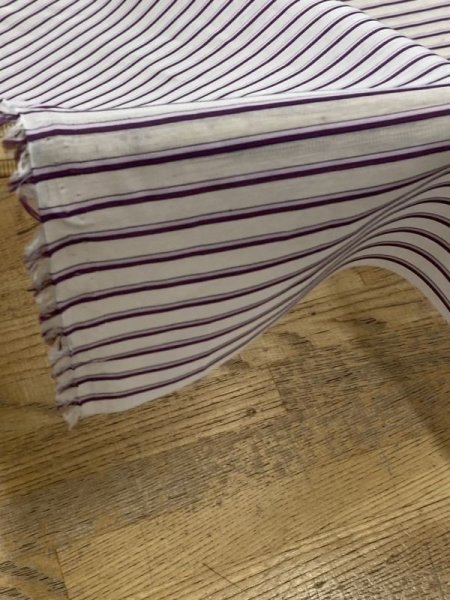 画像6: 生地：シアー素材・ポリエステルボーダー（白／紫） (6)